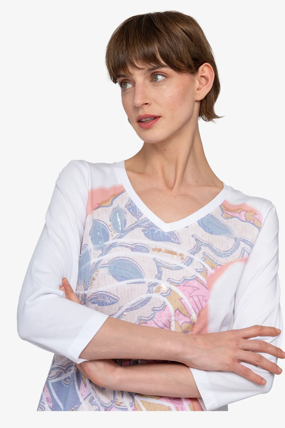 Shirts / Tops*SPORTALM Shirt mit rundem V-Ausschnitt MauveChalk