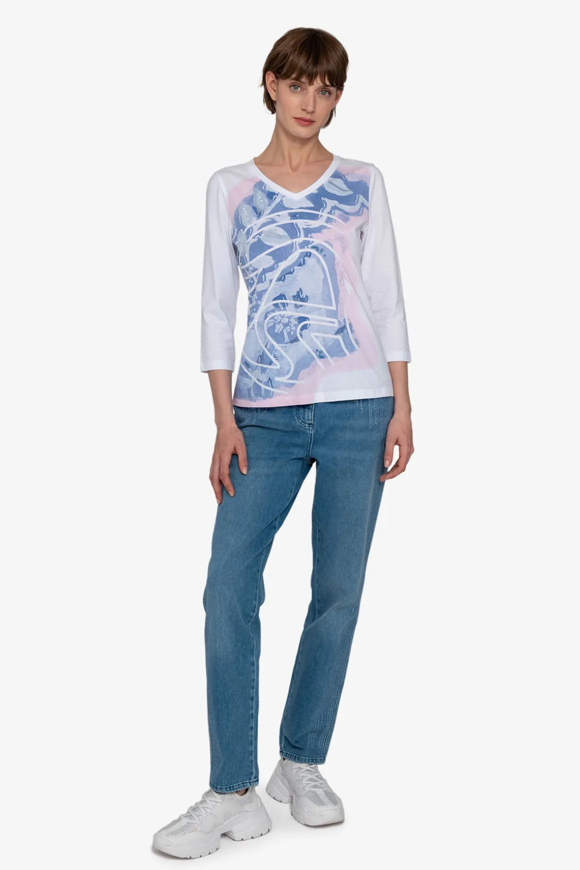 Shirts / Tops*SPORTALM Shirt mit rundem V-Ausschnitt SoftSky