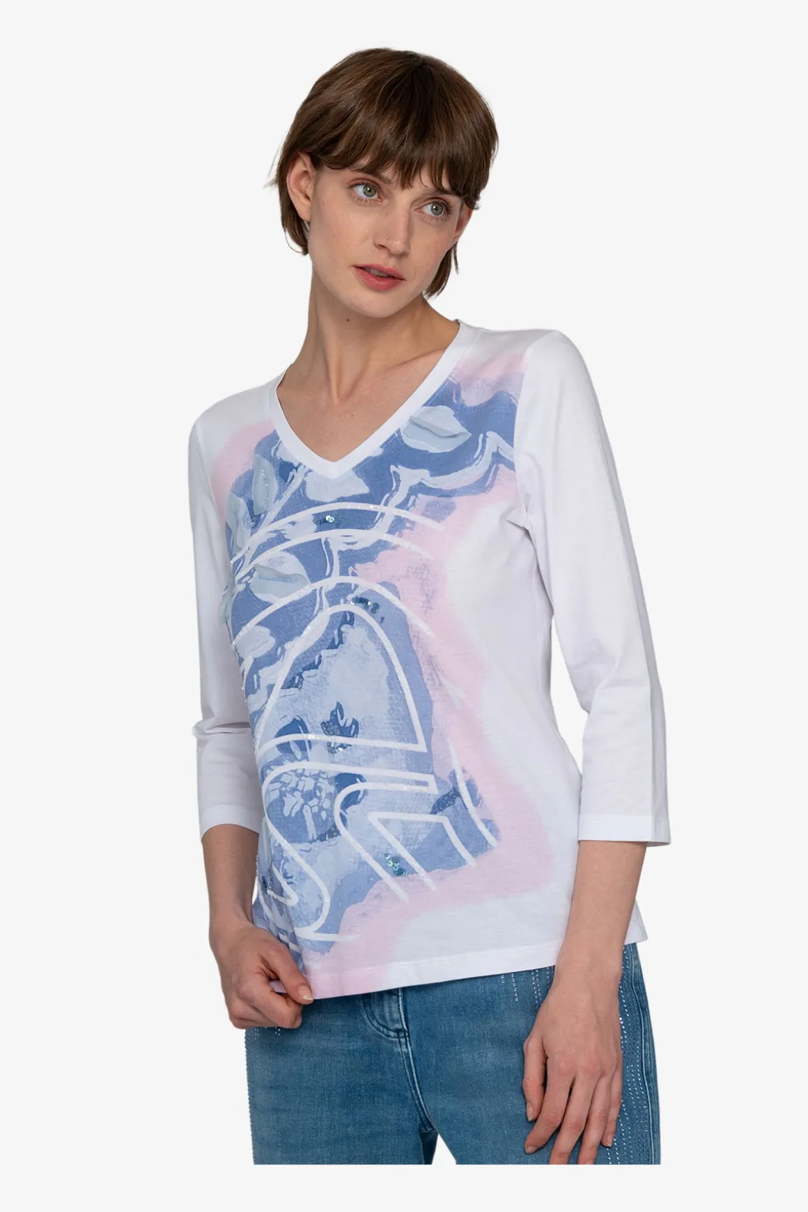 Shirts / Tops*SPORTALM Shirt mit rundem V-Ausschnitt SoftSky