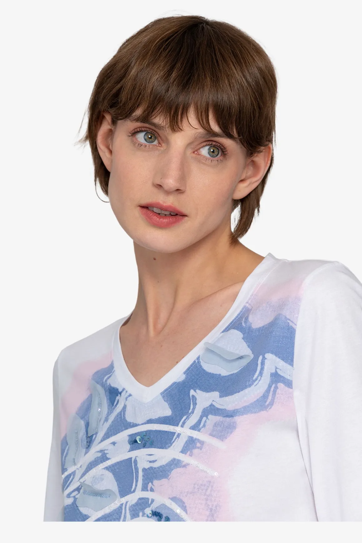 Shirts / Tops*SPORTALM Shirt mit rundem V-Ausschnitt SoftSky