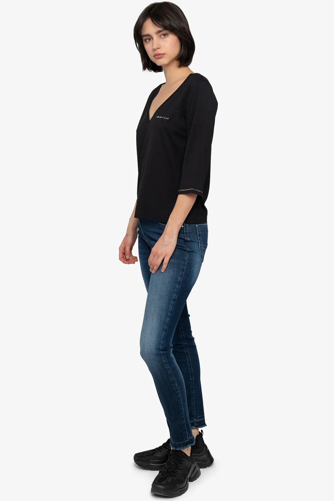 Shirts / Tops*SPORTALM Shirt mit V-Ausschnitt Black