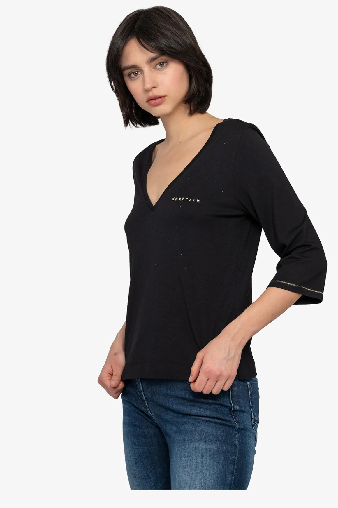 Shirts / Tops*SPORTALM Shirt mit V-Ausschnitt Black