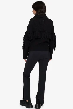 Strick*SPORTALM Strickjacke mit Stehkragen Black
