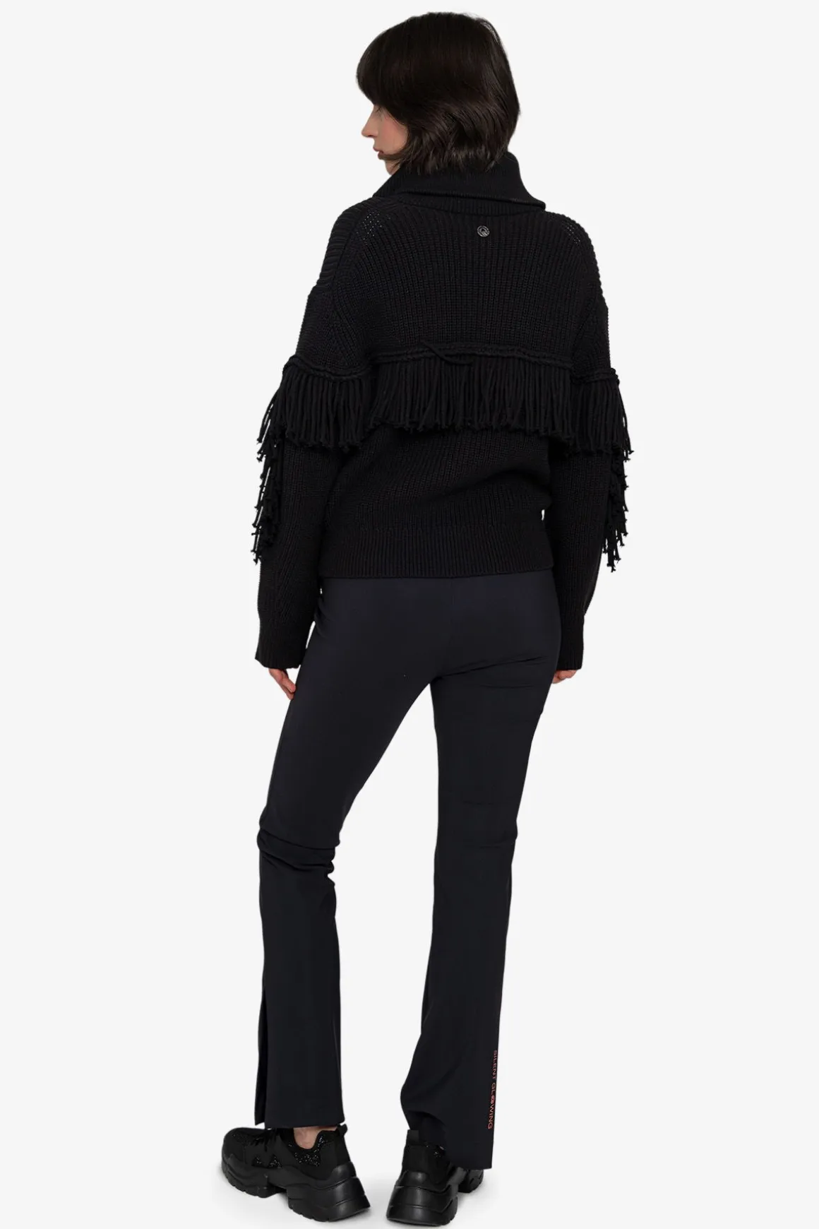 Strick*SPORTALM Strickjacke mit Stehkragen Black