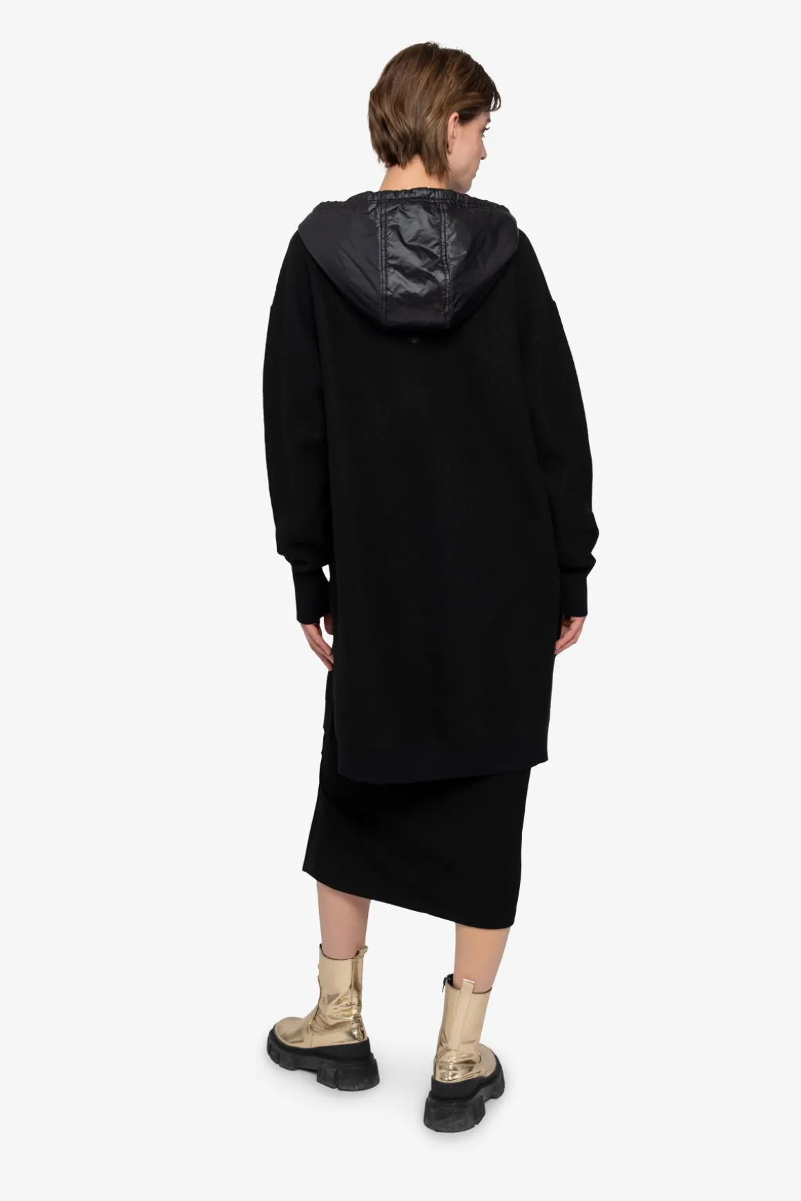 Strick|Jacken / Blazer*SPORTALM Strick-Mantel mit Kapuze Black