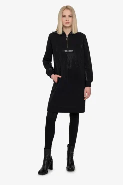 Kleider|Sweatshirts*SPORTALM Sweatkleid mit Stehkragen Black