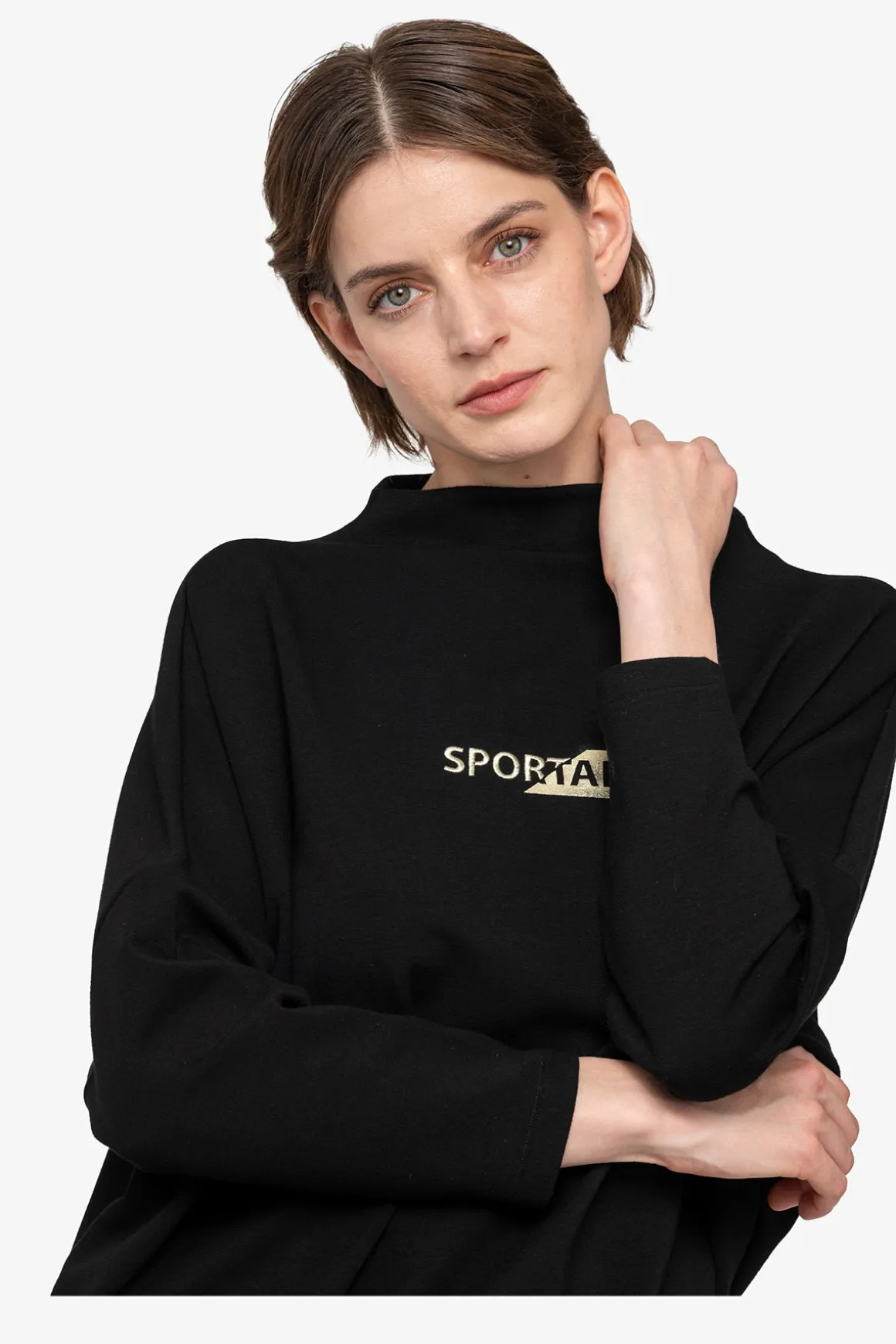 Kleider*SPORTALM Sweatkleid mit Stehkragen Black