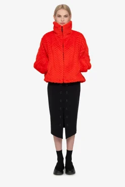 Mäntel|Jacken / Blazer*SPORTALM Unechte Pelzjacke mit Kragen PaprikaFlame