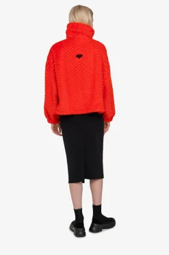 Mäntel|Jacken / Blazer*SPORTALM Unechte Pelzjacke mit Kragen PaprikaFlame