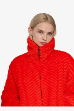 Mäntel|Jacken / Blazer*SPORTALM Unechte Pelzjacke mit Kragen PaprikaFlame